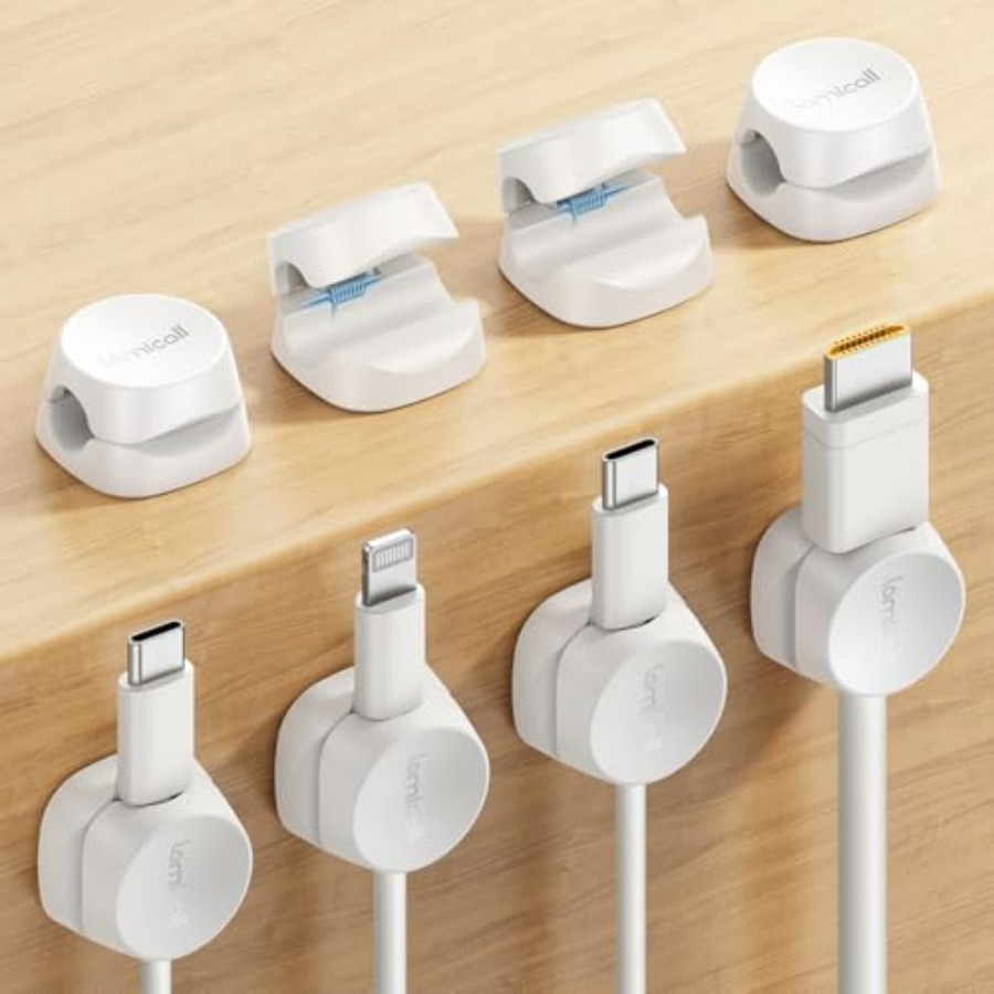 Desk Cable Clip - 8 Paket Pengatur Kabel, [1s Lock]