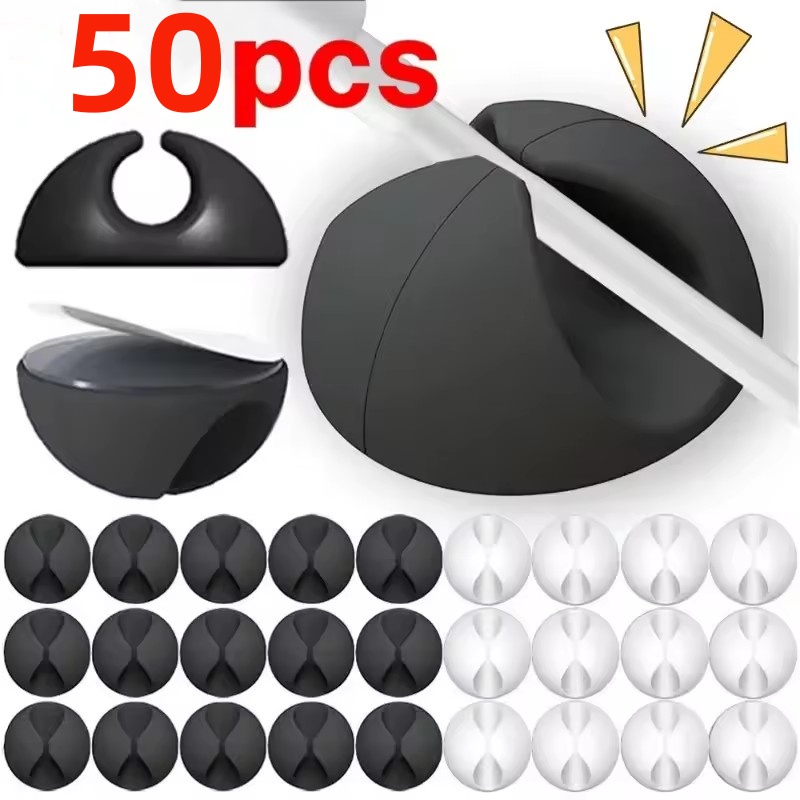 Desk Cable Clip - 5/50 Buah Penjepit Kabel Pengatur Kabel