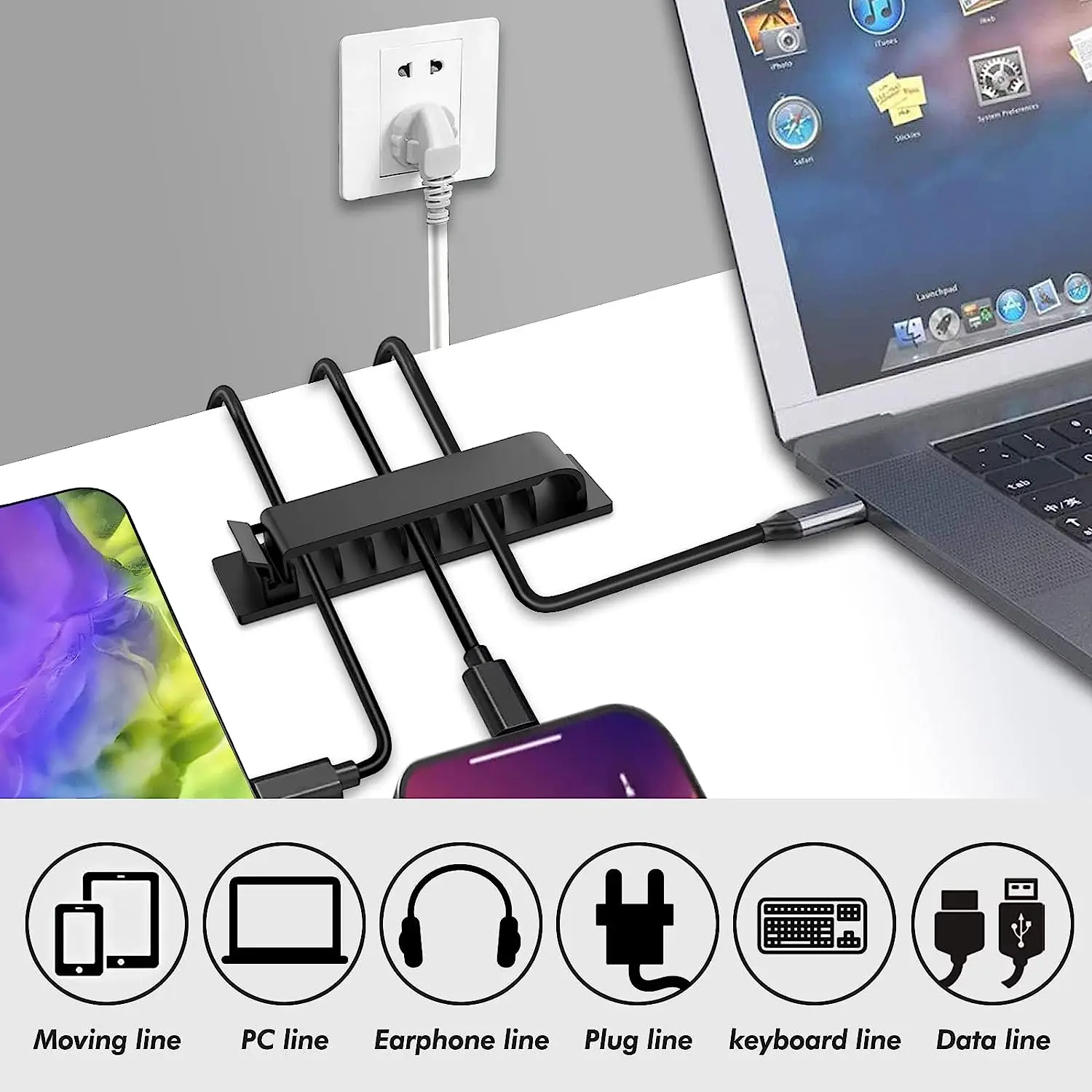 Pengatur Kabel Klip Kabel Berp - Desk Cable Clip ulasan dan harga