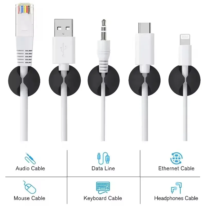 5/50 Buah Penjepit Kabel Penga - Desk Cable Clip ulasan dan harga
