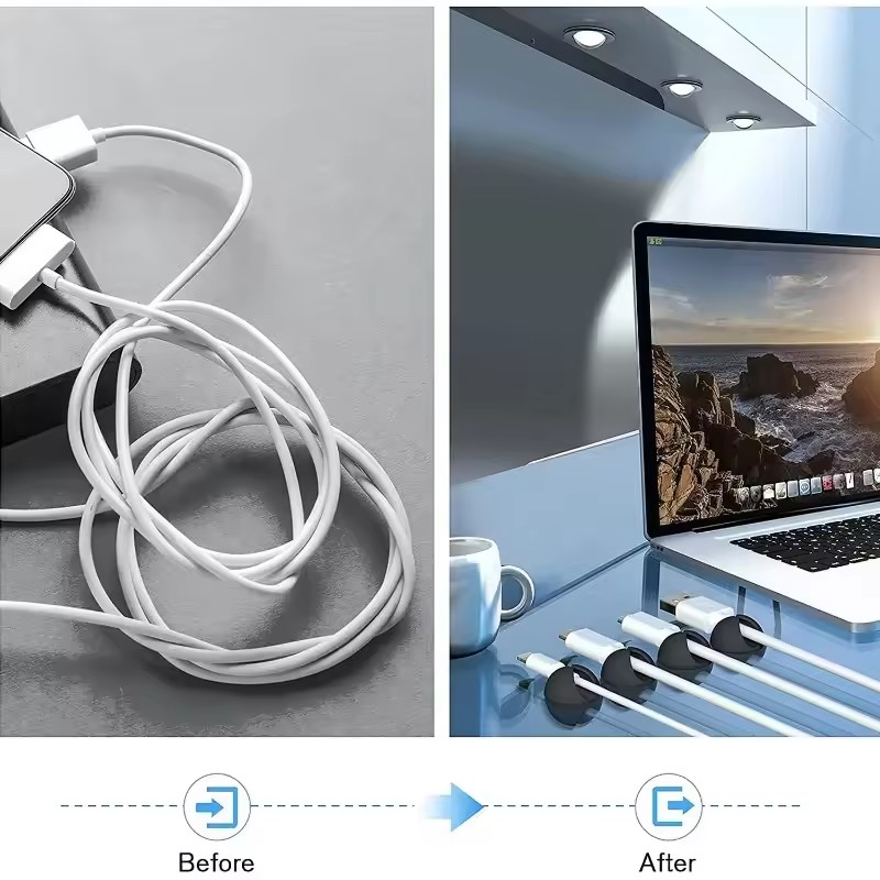 5/50 Buah Klip Kabel Dinding D - Desk Cable Clip ulasan dan harga