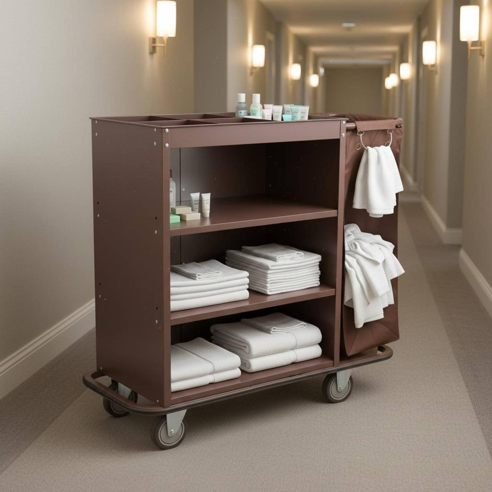 Troli Linen Hotel Multifungsi, - Tech Room Accessories ulasan dan harga